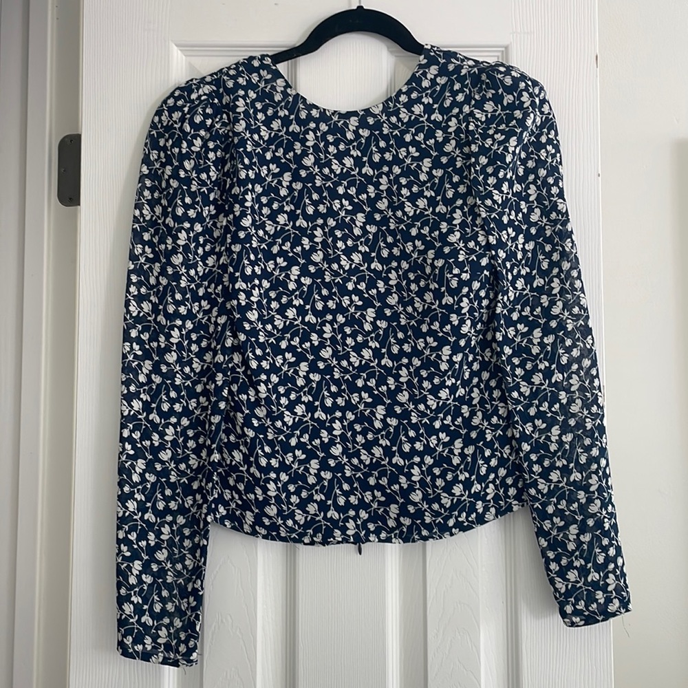 Reformation Long Sleeve Floral Top